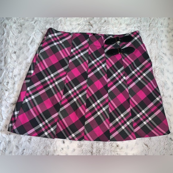 Lady Hagen Pants - Pink Plaid Pleated Skort